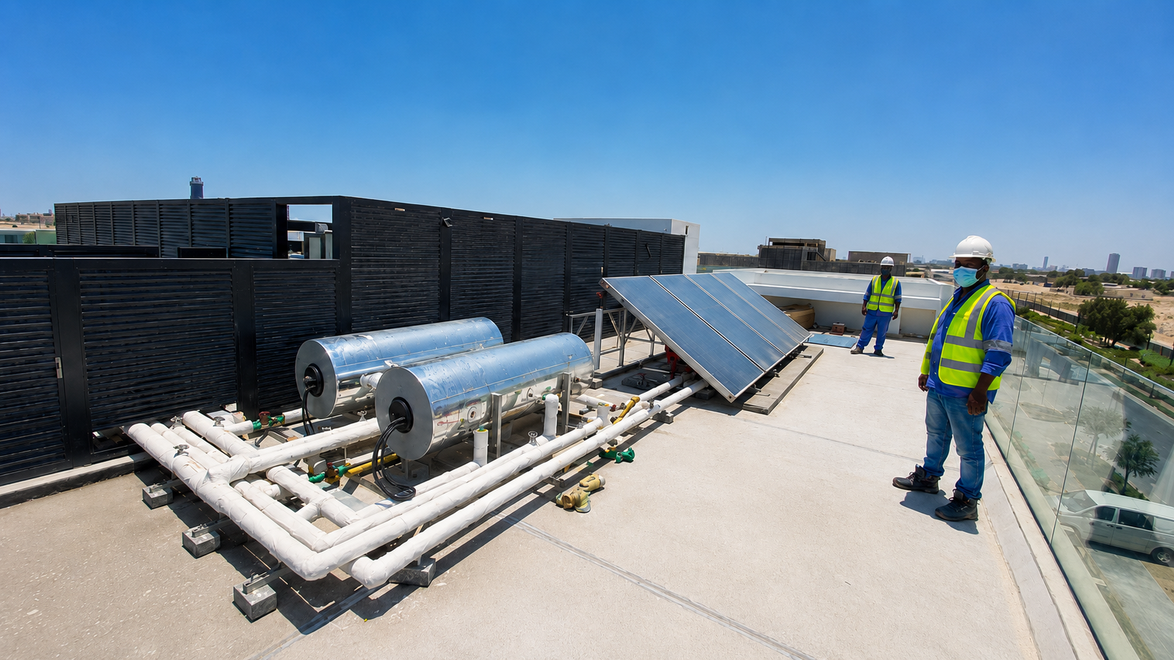 Solar Hot Water System – Rooftop Installation